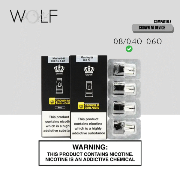 UWELL CROWN M MESHED-H TWIN COIL 0.8/0.4 ohms