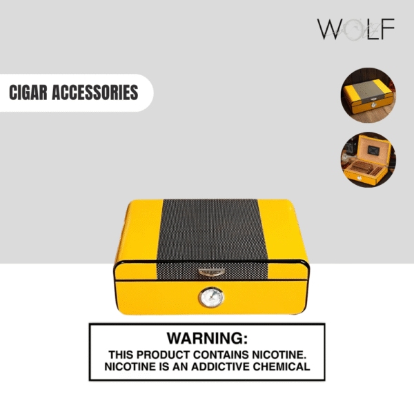 Corrugated Wood Cigar Box | Yellow