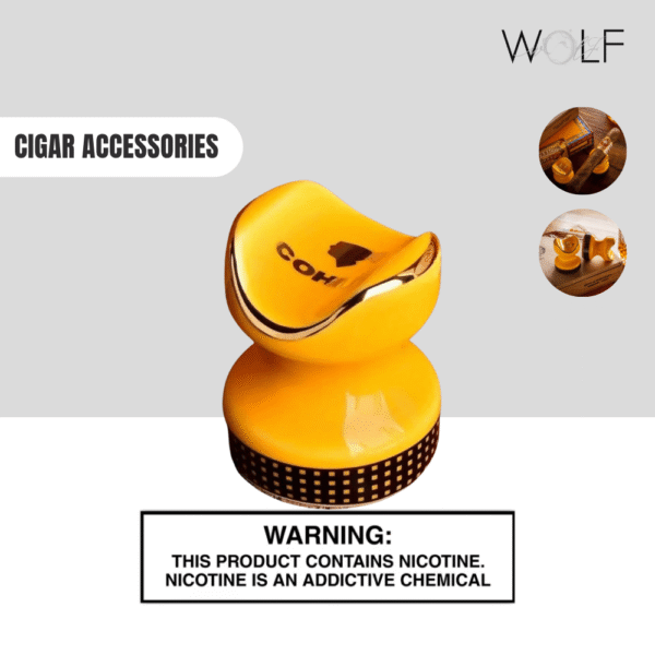 Yellow Black Ceramic Cigar Holder Cigar