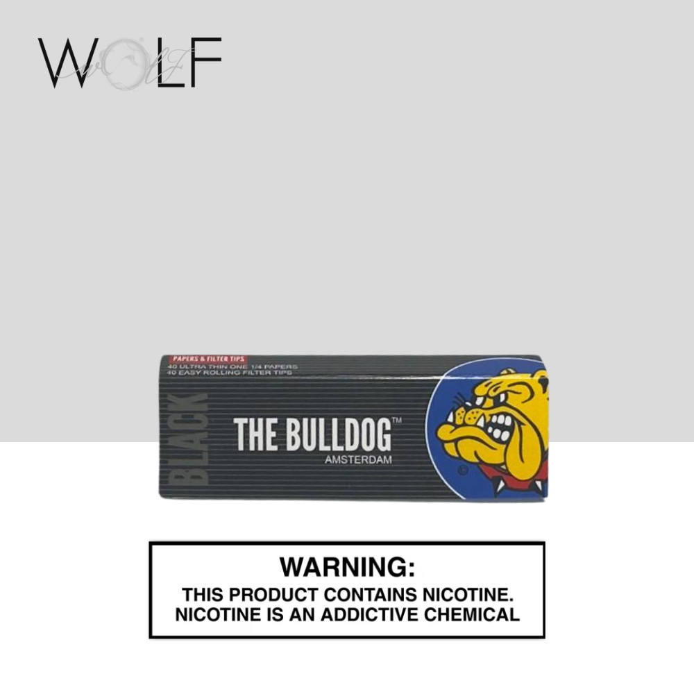 THE BULLDOG BLACK 1/4 PAPERS & FILTER TIPS